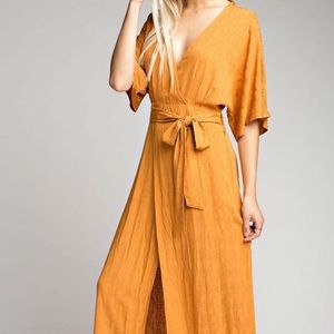 Honey Belle Golden Yellow Wrap Dress